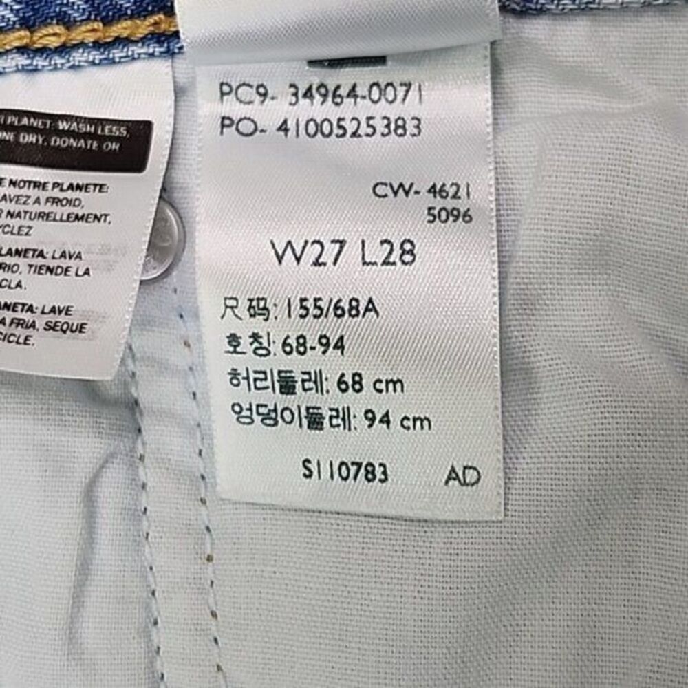 Levi's Premium Wedge Straight Button Fly Raw Hem Medium Wash Jeans W27 L28 - Picture 9 of 12